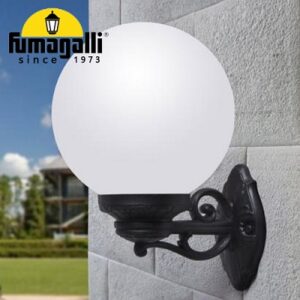 Bisso/G250 Nero con Globo Bianco E27 250mm